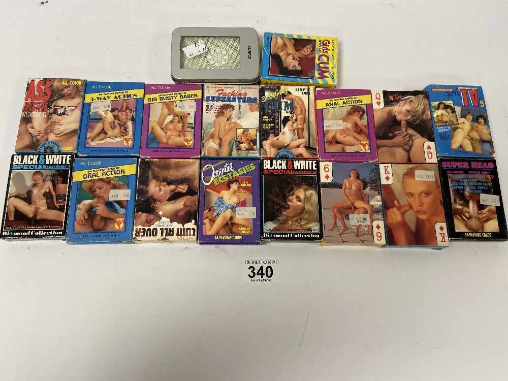 SEVENTEEN SETS OF VINTAGE PORNOGRAPHIC PLAYING CARDS