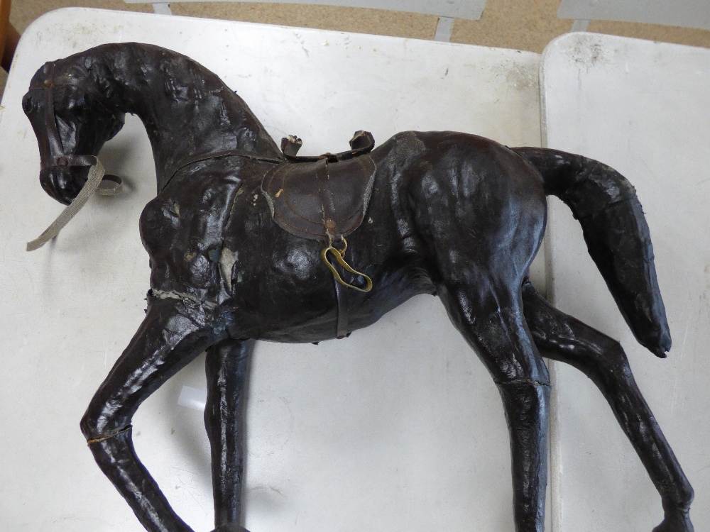 A VINTAGE LEATHER HORSE 47 X 48CMS - Image 7 of 10