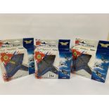 THREE CORGI BATTLE OF BRITAIN "COMMEMORATING 60 YEARS" AEROPLANE MODELS, INCLUDING 49001 SPITFIRE