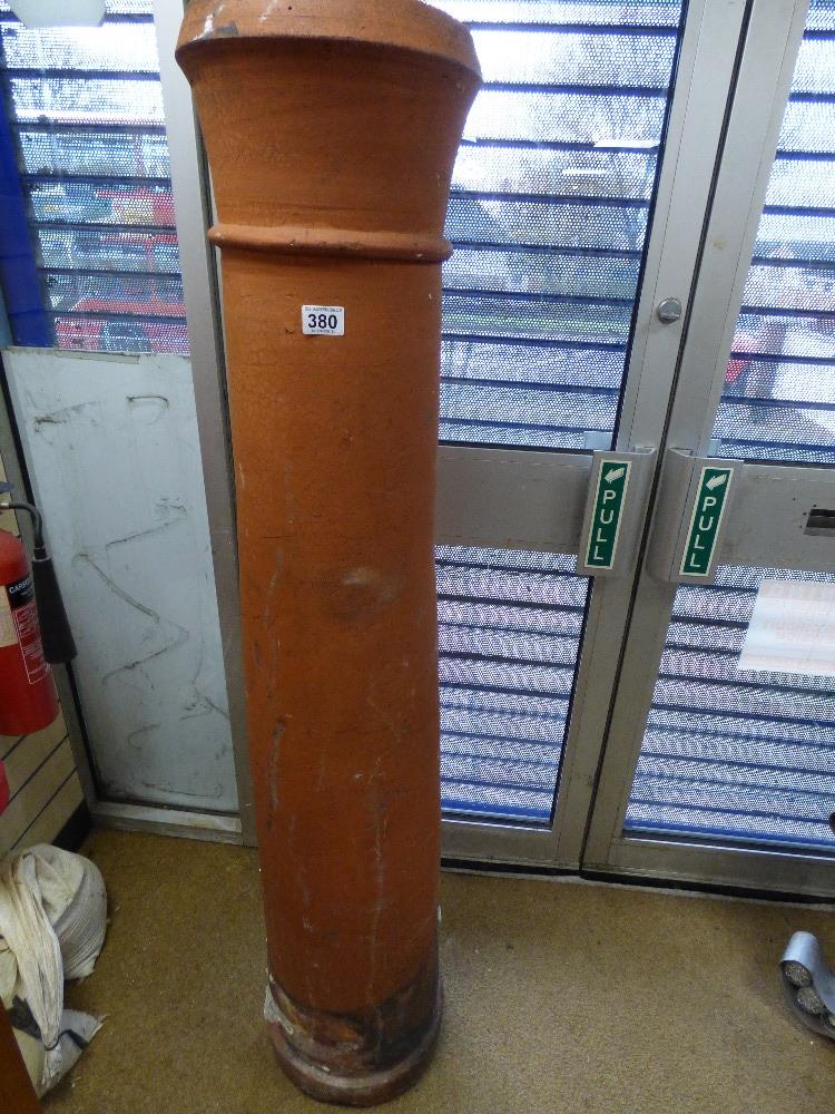 A LARGE TERRACOTTA CHIMNEY, 153CMS TALL