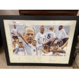 A LIMITED EDITION GERMANY VS ENGLAND FOOTBALL PRINT, WORLD CUP QUALIFYING 2001, EDITION 70 OF 85,