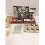 A MIXED LOT ITEMS EPHEMERA INCLUDING CIGARETTE CARD ALBUMS, CANADA POST OLYMPIC STAMPS, KENSITAS