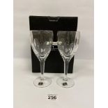 A PAIR OF JOHN ROCHA AT WATERFORD CRYSTAL "IMPRINT" WHITE WINE GLASSES, 114681, IN ORIGINAL BOX,