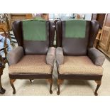 A PAIR OF 1960S WINGBACK ARMCHAIRS