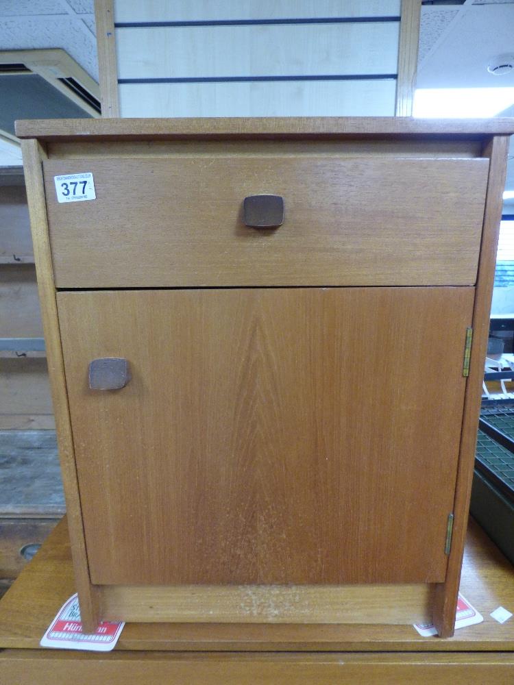 TWO MID CENTURY TEAK PIECES COMPRISING A FIVE DRAWER CHEST AND A BEDSIDE CHEST BY SYMBOL FURNITURE - Image 2 of 8