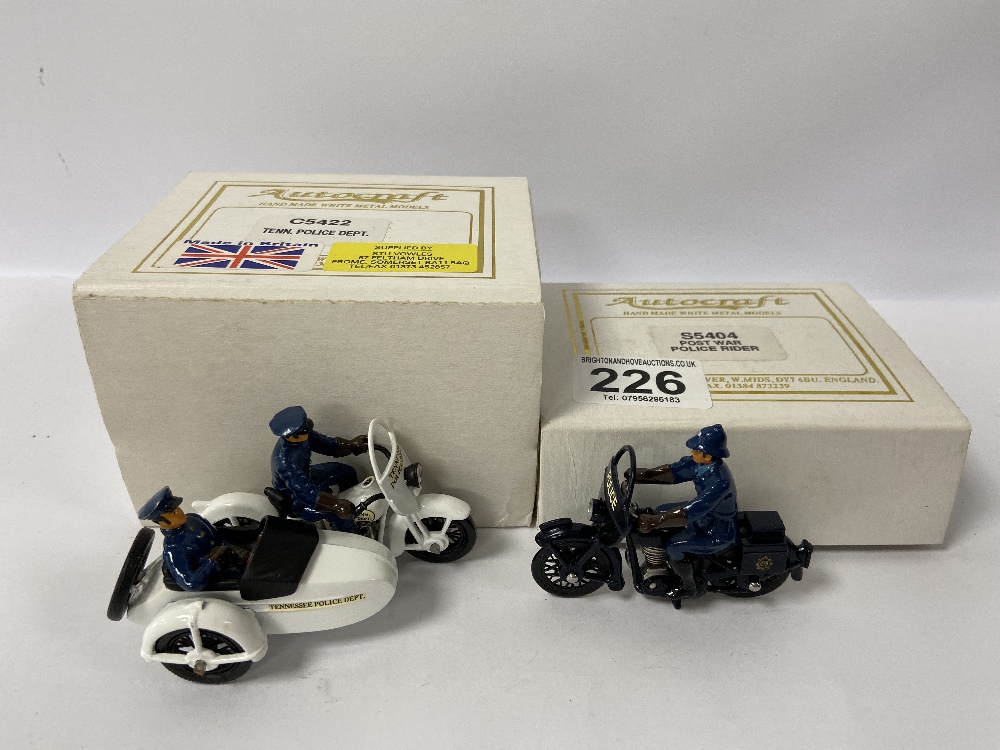 TWO AUTOCRAFT HAND MADE WHITE METAL MODELS, COMPRISING; C5422 TENN POLICE DEBT AND S5404 POST WAR