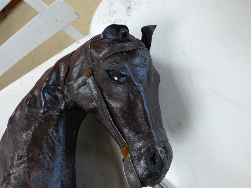 A VINTAGE LEATHER HORSE 47 X 48CMS - Image 5 of 10