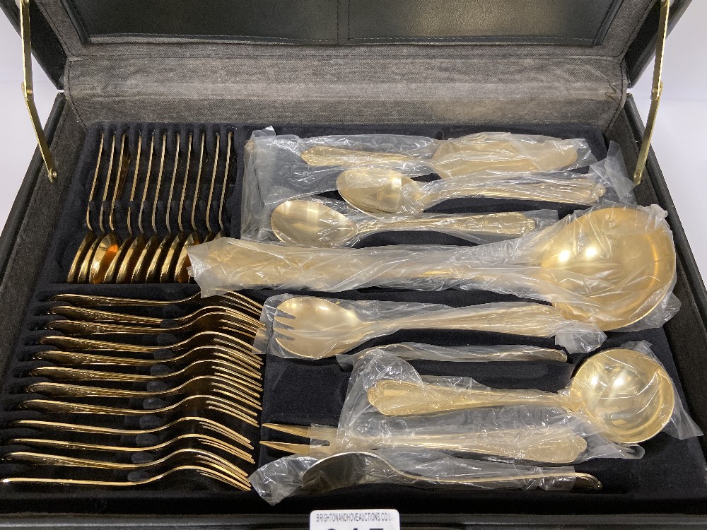 AN EXTENSIVE CANTEEN OF GOLD PLATED CUTLERY BY CS SOLINGEN, MODEL GABI, EACH PIECE MARKED TO REVERSE - Image 8 of 8