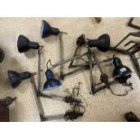SIX VINTAGE INDUSTRIAL ANGLEPOISE LAMPS