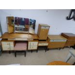 A SIX PIECE MID CENTURY BEDROOM SUITE MAINLY FROM GRANGE FURNITURE OF LONDON