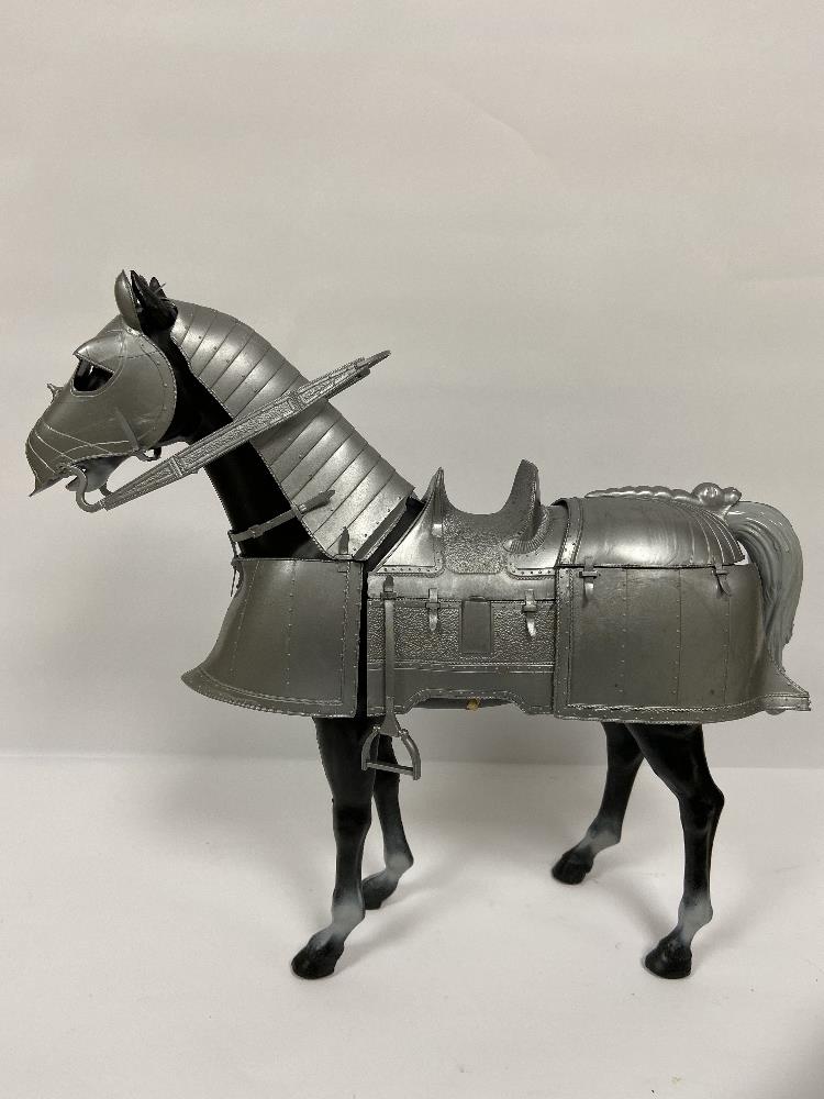 TWO VINTAGE LOUIS MARX & CO TOYS; VALOUR THE ARMOURED HORSE AND SIR PERCIVAL SILVER KNIGHT, REF - Image 5 of 5