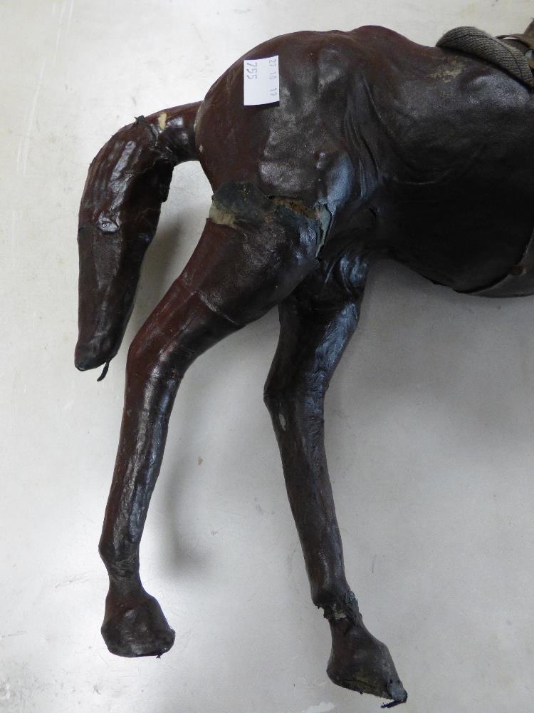 A VINTAGE LEATHER HORSE 47 X 48CMS - Image 2 of 10