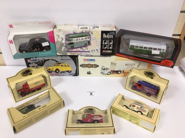 A MIXED LOT OF DIE CAST VEHICLES, INCLUDING CORGI CLASSICS WHISKY COLLECTION BELL'S AEC ERGOMATIC