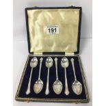 A SET OF SIX SILVER TEASPOONS, HALLMARKED SHEFFIELD 1957 BY FRY & WIGFULL LTD, 62G, IN ORIGINAL