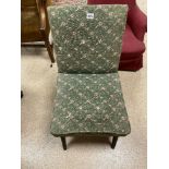 A 1950S GREEN UPHOLSTERED BEDROOM CHAIR