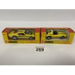 TWO VINTAGE CORGI WHIZZWHEELS DIE CAST VEHICLES; 166 FORD MUSTANG ORGAN GRINDER DRAGSTER AND 386