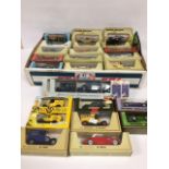 A COLLECTION OF VINTAGE DIE CAST MODEL VEHICLES, MOST BEING MATCHBOX MODELS OF YESTERYEAR, ALL