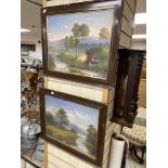 A PAIR OF LATE 19TH CENTURY GOACHE PAINTINGS OF COUNTRY LANDSCAPES, FRAMED AND GLAZED, 60CM BY 50CM