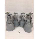 GROUP OF SIX GREY PAINTED METAL CEILING/WALL LIGHTS, EACH APPROX 29CM LONG