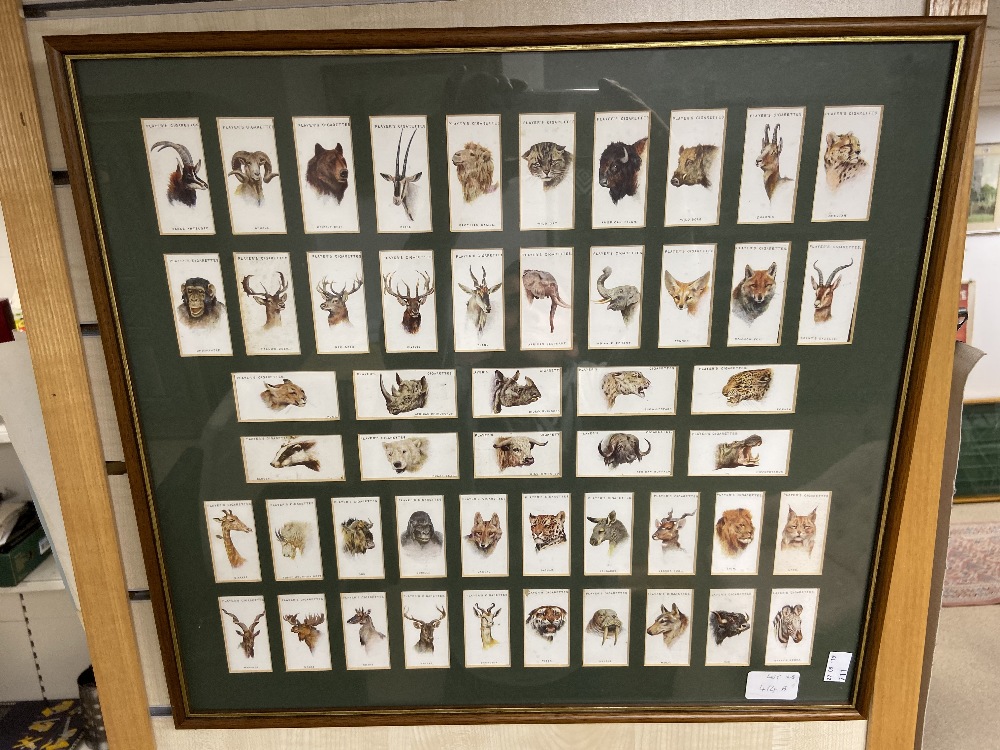 FRAMED AND GLAZED PLAYERS CIGARETTE CARDS WITH TWO FRAMED COLLECTION STAMPS - Image 2 of 4