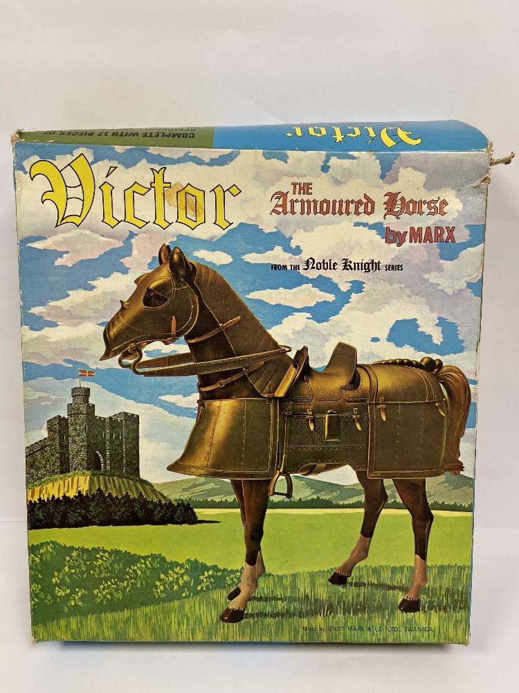 TWO VINTAGE LOUIS MARX & CO TOYS; VICTOR THE ARMOURED HORSE AND SIR ROLAND SILVER KNIGHT, REF - Image 2 of 5