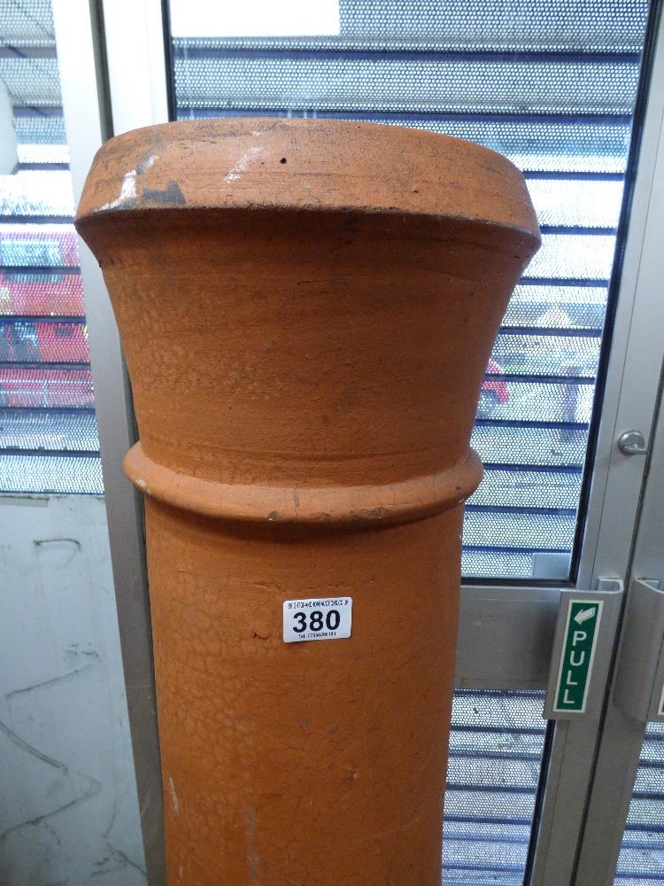 A LARGE TERRACOTTA CHIMNEY, 153CMS TALL - Image 2 of 5