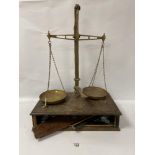 A SET OF W&T AVERY LTD WEIGHING SCALES, 71CM HIGH