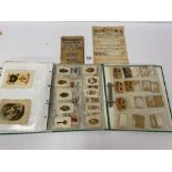 TWO FOLDERS OF ASSORTED EPHEMERA, INCLUDING KENSITAS SILK CIGARETTES CARDS, SILK POSTCARDS,