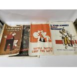 TEN VINTAGE REPRODUCTION WWII ERA PAPER PROPAGANDA PRINTS, INCLUDING 'TITTLE TATTLE LOST THE BATTLE'