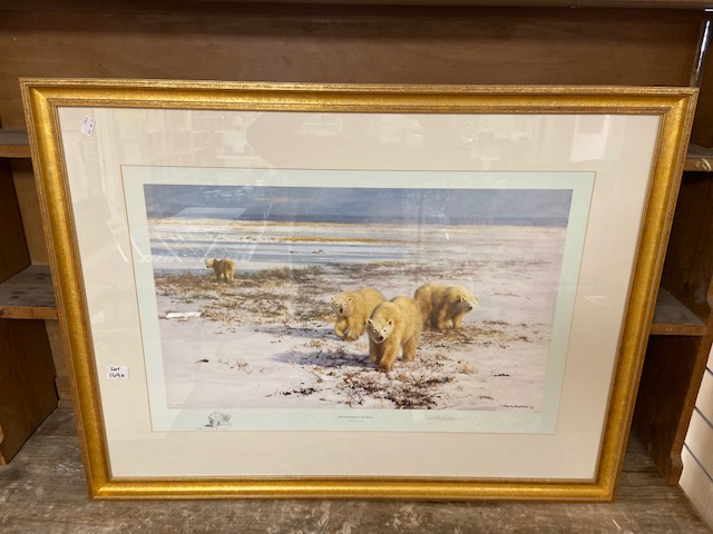 A FRAMED AND GLAZED SIGNED PRINT BY DAVID SHEPHERD TITLED LONE WANDERERS OF THE ARCTIC 100 X 76CMS - Image 7 of 9