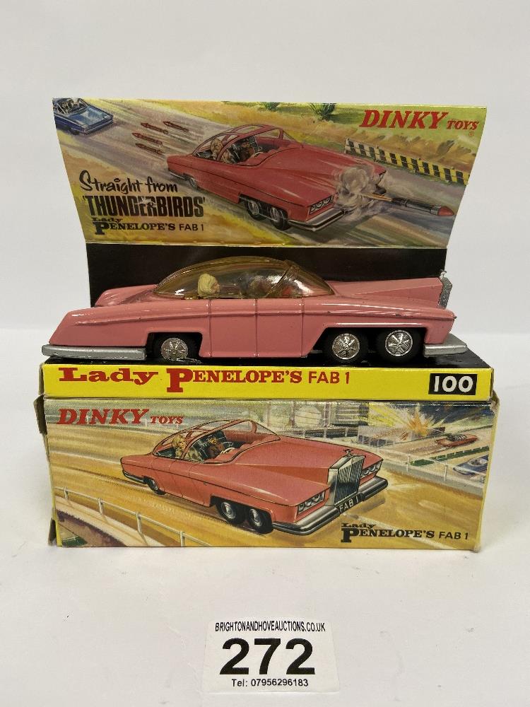 AN EARLY ISSUE DINKY TOYS 100 LADY PENELOPE FAB 1 FROM THUNDERBIRDS, IN ORIGINAL BOX