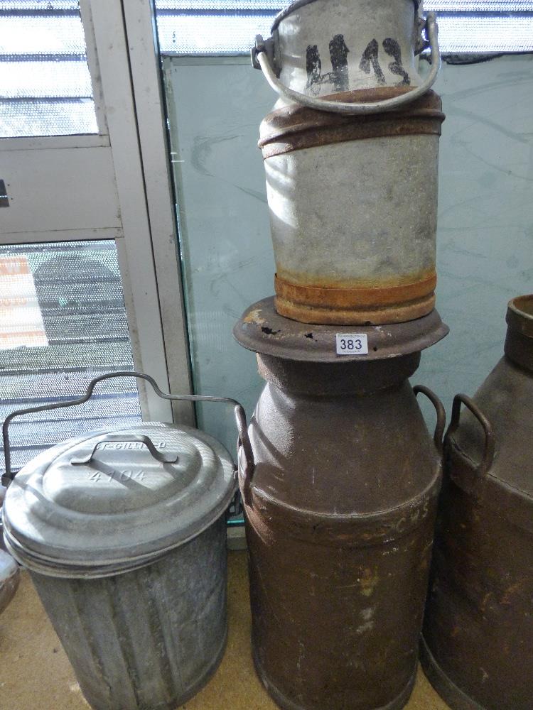 AN ASSORTMENT OF SIX GALVANISED ITEMS INCLUDING MILK CHURNS - Image 2 of 7