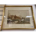 A LATE 19TH/EARLY 20TH CENTURY WATERCOLOUR OF A COUNTRY SCENE FROM A BY GONE ERA, SIGNED 'J BARCLAY'