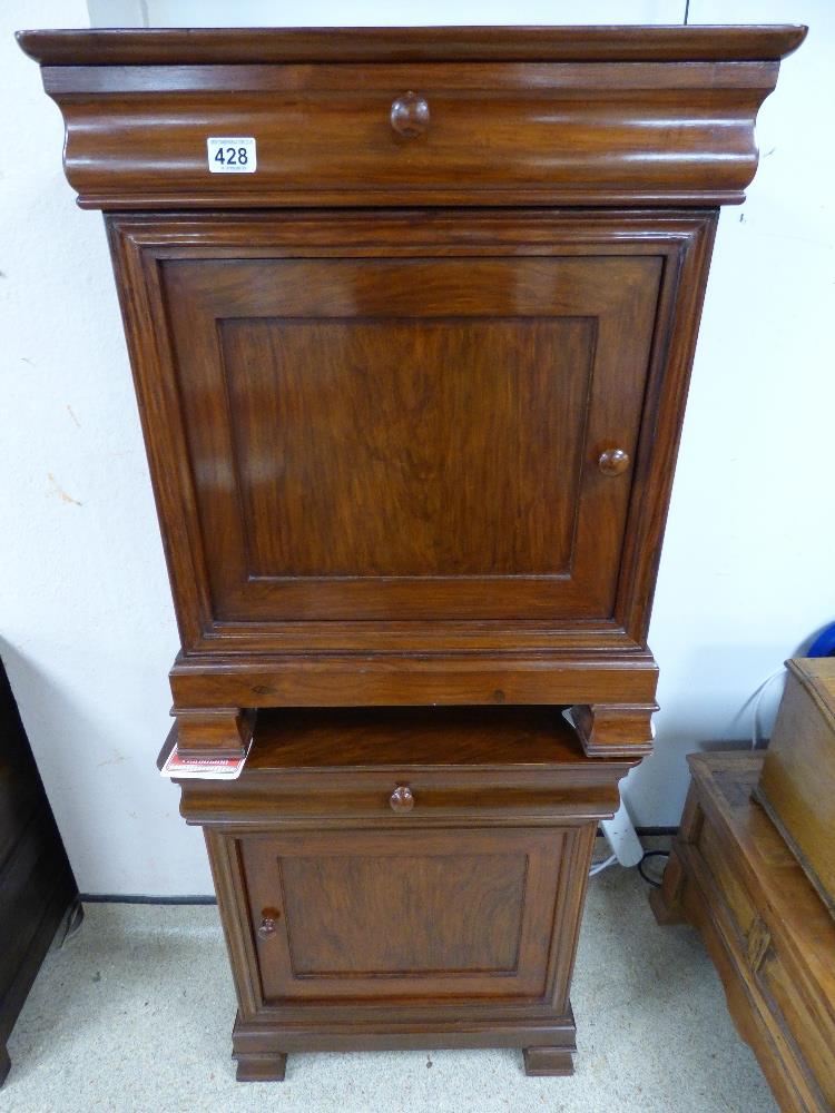 A PAIR OF MAHOGANY BESIDE CHESTS