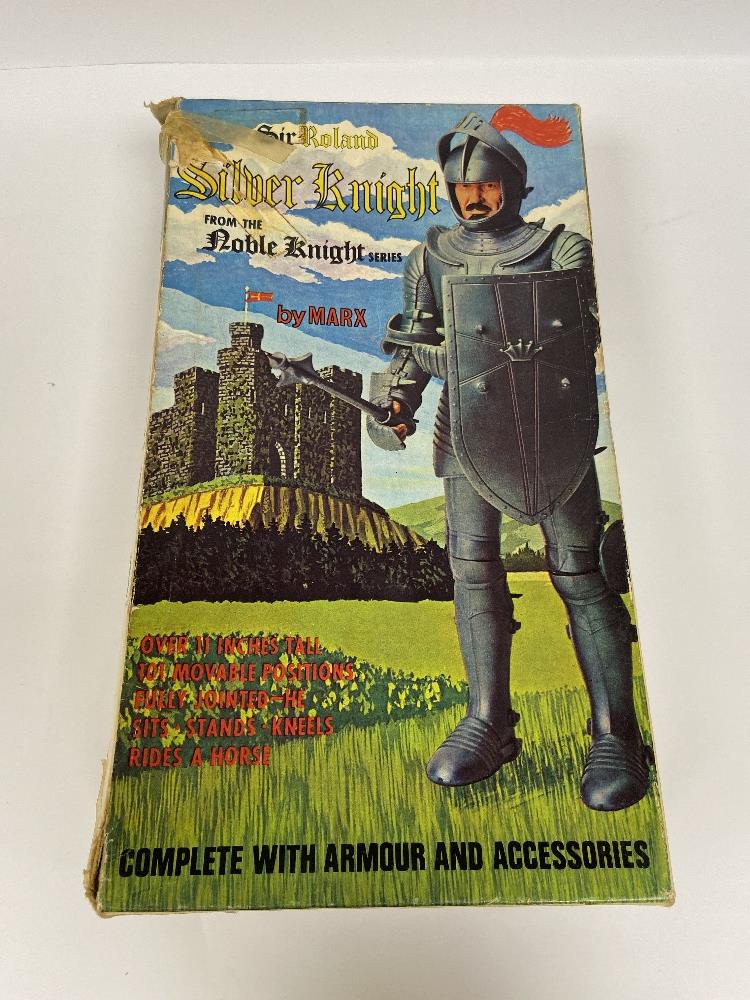 TWO VINTAGE LOUIS MARX & CO TOYS; VICTOR THE ARMOURED HORSE AND SIR ROLAND SILVER KNIGHT, REF - Image 4 of 5