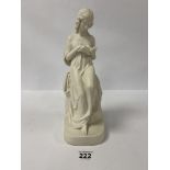 A 19TH CENTURY COPELAND PARIAN WARE FIGURE OF A READING GIRL BY P MACDOWELL, COMMISSIONED BY THE