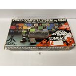 A VINTAGE ATARI VIDEO COMPUTER SYSTEM, MODEL CX-2600, IN ORIGINAL BOX