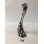 A LARGE GEORG JENSEN COBRA PATTERN CHROME CANDLESTICK, 24.5CM HIGH