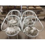 FOUR VINTAGE BENTWOOD PAINTED WHITE CHAIRS