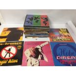 A QUANTITY OF VINYL RECORD LPS INCLUDING THE PET SHOP BOYS, BROS AND THE THOMPSON TWINS
