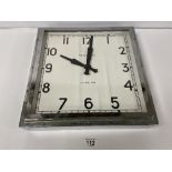 A LARGE MODERN METAL ART DECO STYLE WALL CLOCK