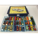 A MATCHBOX SERIES 41 COLLECTORS CASE CONTAINING NUMEROUS DIECAST VEHICLES, MOST BY LESNEY OR