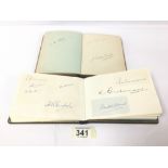 TWO 20TH CENTURY AUTOGRAPH BOOKS, BOTH PRESENTED TO A RONALD G.ORPIN ON HIS MARRIAGE AND RETIREMENT,