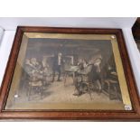 A LARGE FRAMED AND GLAZED PRINT BY WALTER DENDY SADLER, 94CM BY 75CM