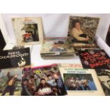 A COLLECTION OF VINTAGE VINYL ALBUMS, INCLUDING BOB DYLAN AND NEIL DIAMOND