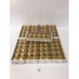 A QUANTITY OF GOLD CANDLES UNOPENED IN BOXES, 90 CANDLES IN TOTAL