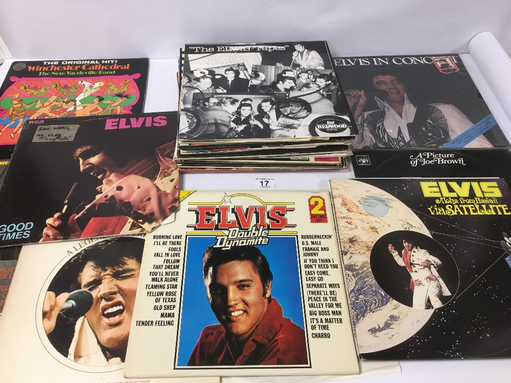 LARGE COLLECTION OF VINTAGE VINYL ALBUMS INCLUDING ELVIS, THE BEATLES AND MORE