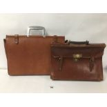 TWO VINTAGE LEATHER BRIEFCASES