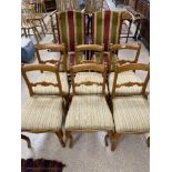 SIX BAR BACK DINING CHAIRS TOGETHER WITH TWO UPHOLSTERED DINING CHAIRS