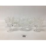 A COLLECTION OF CRYSTAL DRINKING GLASSES BY ROYAL BRIERLY AND TYRONE, INCLUDING BRANDY AND WINE